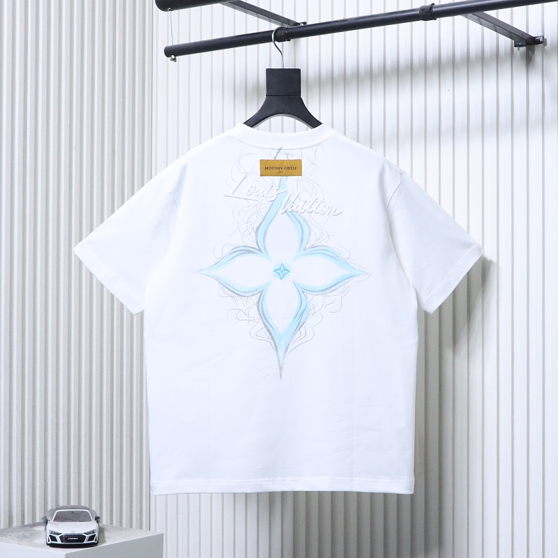 LOUIS VUITTON 26SS Clover Star Flower Print Back White Short Sleeve T-Shirt