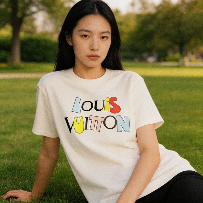 LOUIS VUITTON 26SS Color Letter Letter Short Sleeve T-Shirt