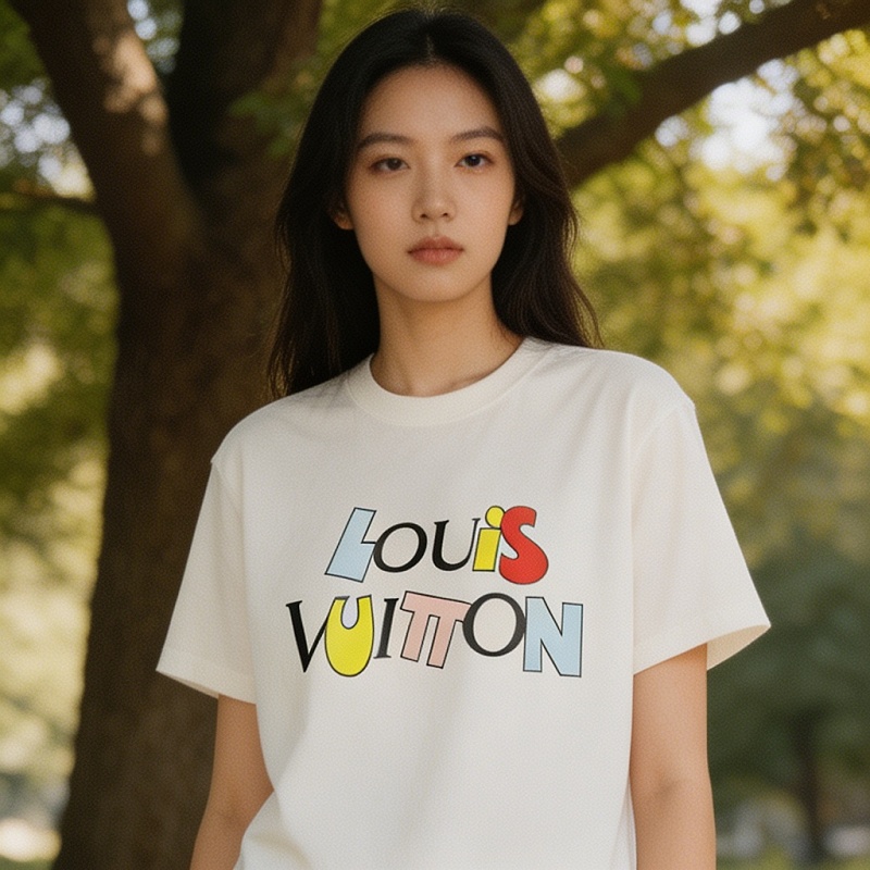 LOUIS VUITTON 26SS Color Letter Letter Short Sleeve T-Shirt