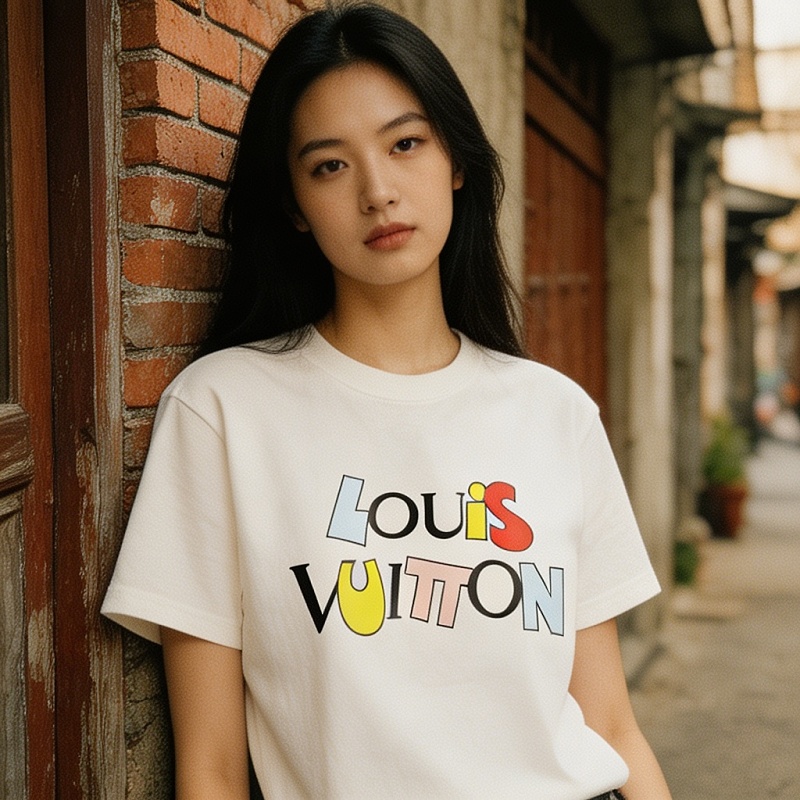 LOUIS VUITTON 26SS Color Letter Letter Short Sleeve T-Shirt