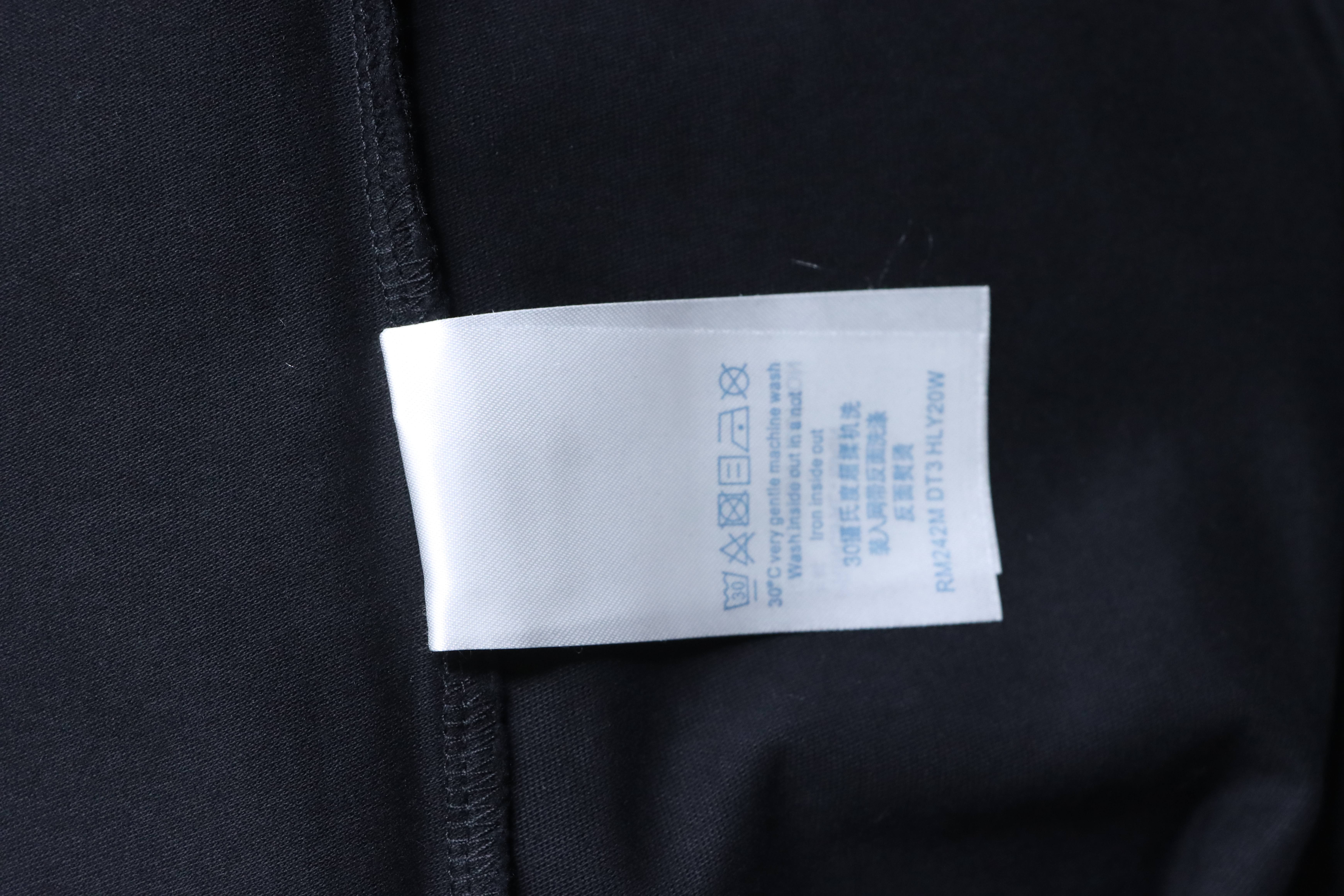 LOUIS VUITTON 26SS Denim Patch Embroidery Distressed Crew Neck Denim Black Short Sleeve T-Shirt