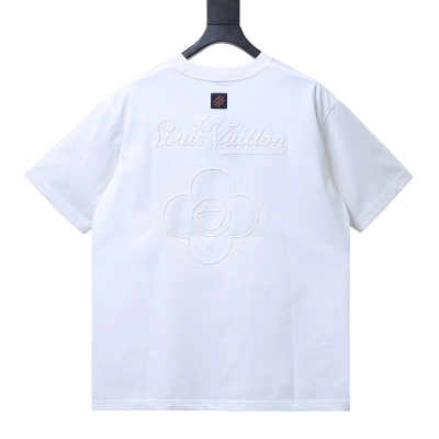 LOUIS VUITTON 26SS Embroidery Back Crew Neck Black Short Sleeve T-Shirt 01