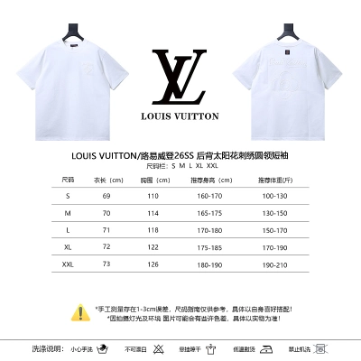 LOUIS VUITTON 26SS Embroidery Back Crew Neck Black Short Sleeve T-Shirt 02