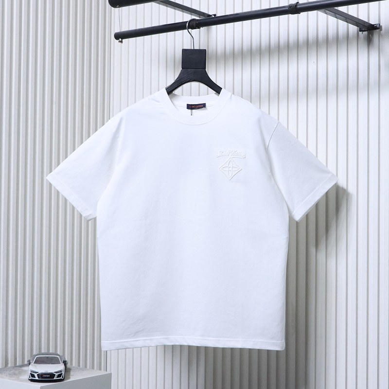 LOUIS VUITTON 26SS Embroidery Back Crew Neck Black Short Sleeve T-Shirt