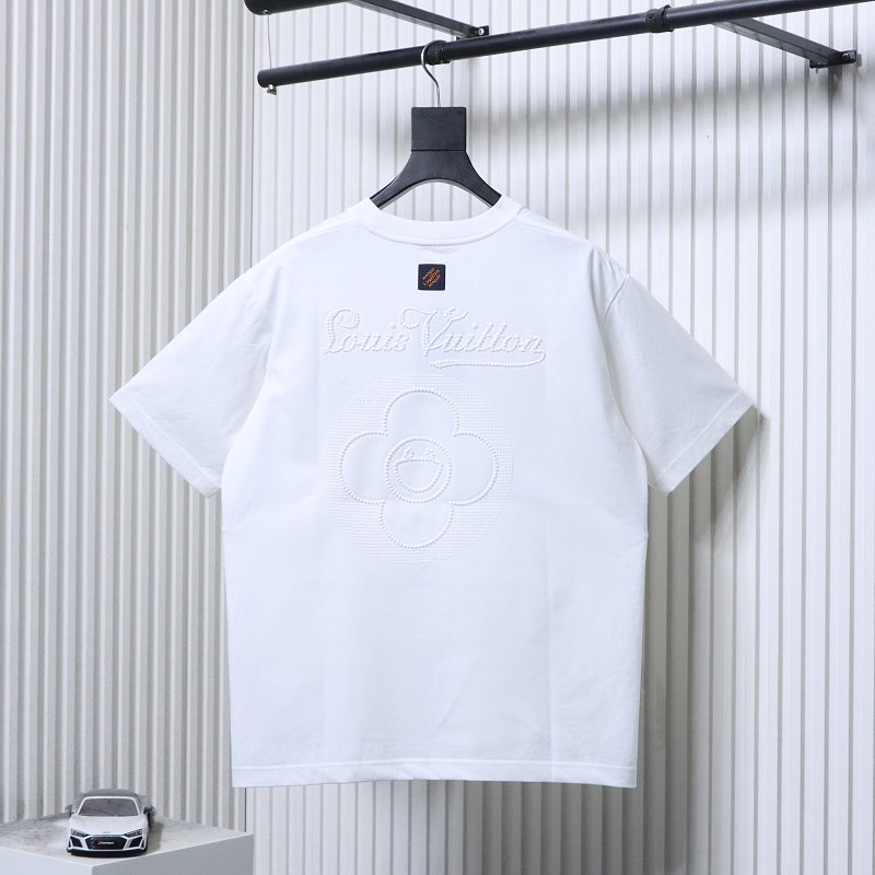 LOUIS VUITTON 26SS Embroidery Back Crew Neck Black Short Sleeve T-Shirt