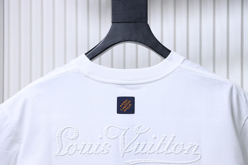 LOUIS VUITTON 26SS Embroidery Back Crew Neck Black Short Sleeve T-Shirt
