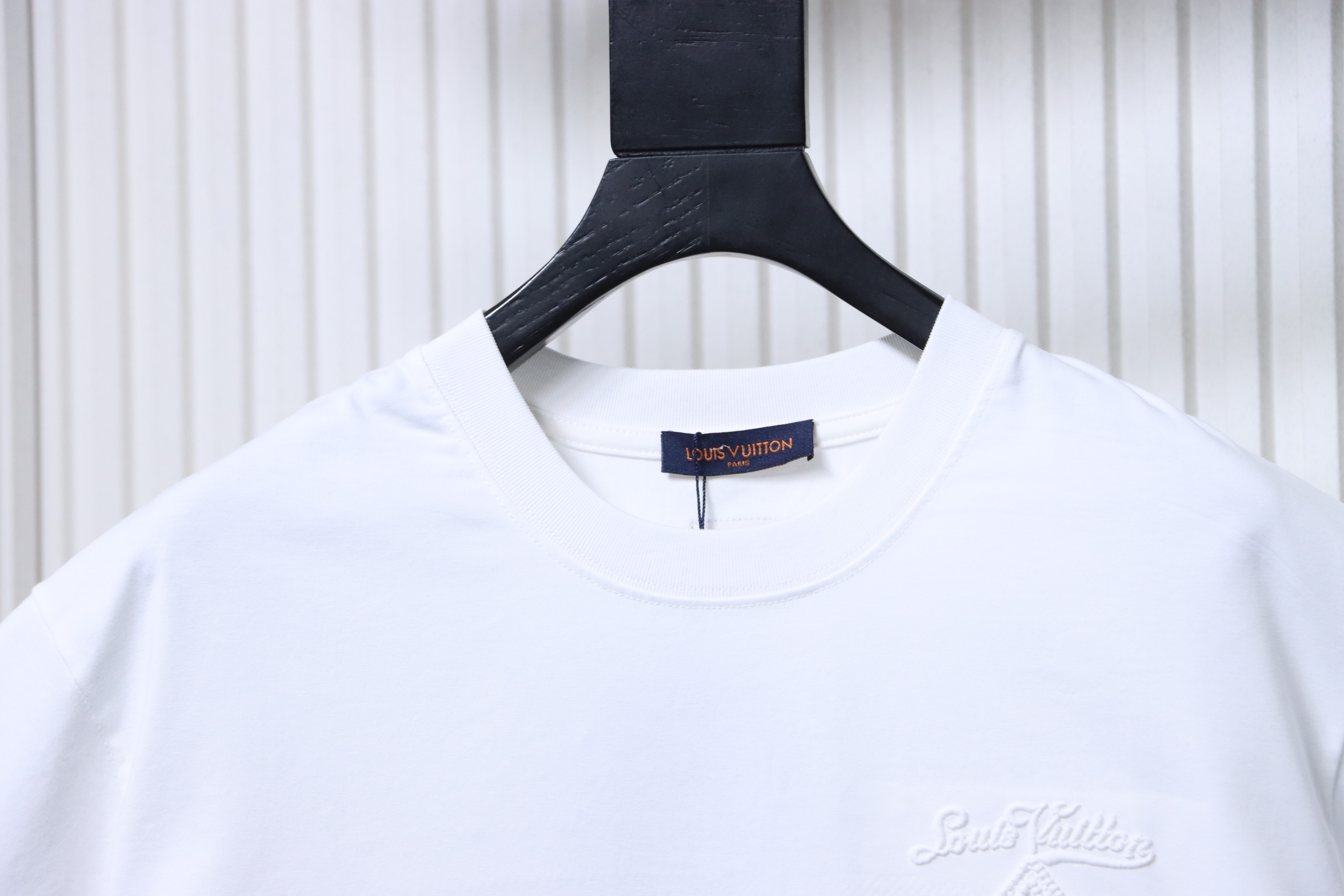 LOUIS VUITTON 26SS Embroidery Back Crew Neck Black Short Sleeve T-Shirt