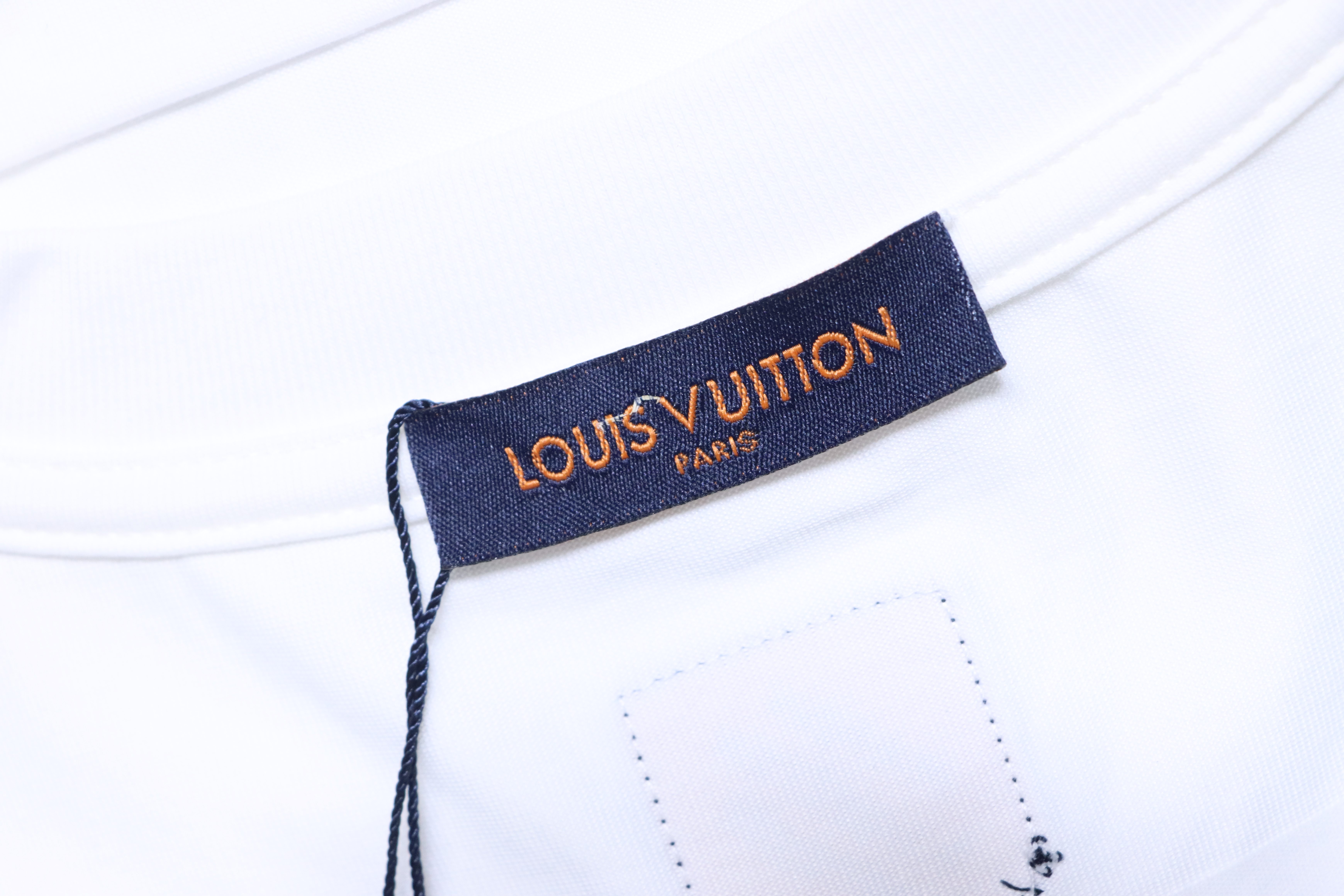 LOUIS VUITTON 26SS Embroidery Back Crew Neck Black Short Sleeve T-Shirt