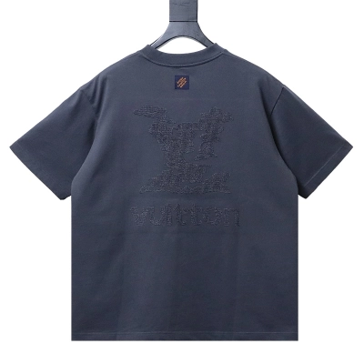 LOUIS VUITTON 26SS Embroidery Back Logo Gray Short Sleeve T-Shirt 01