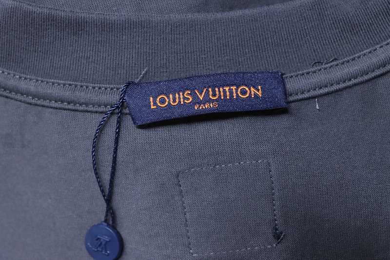 LOUIS VUITTON 26SS Embroidery Back Logo Gray Short Sleeve T-Shirt