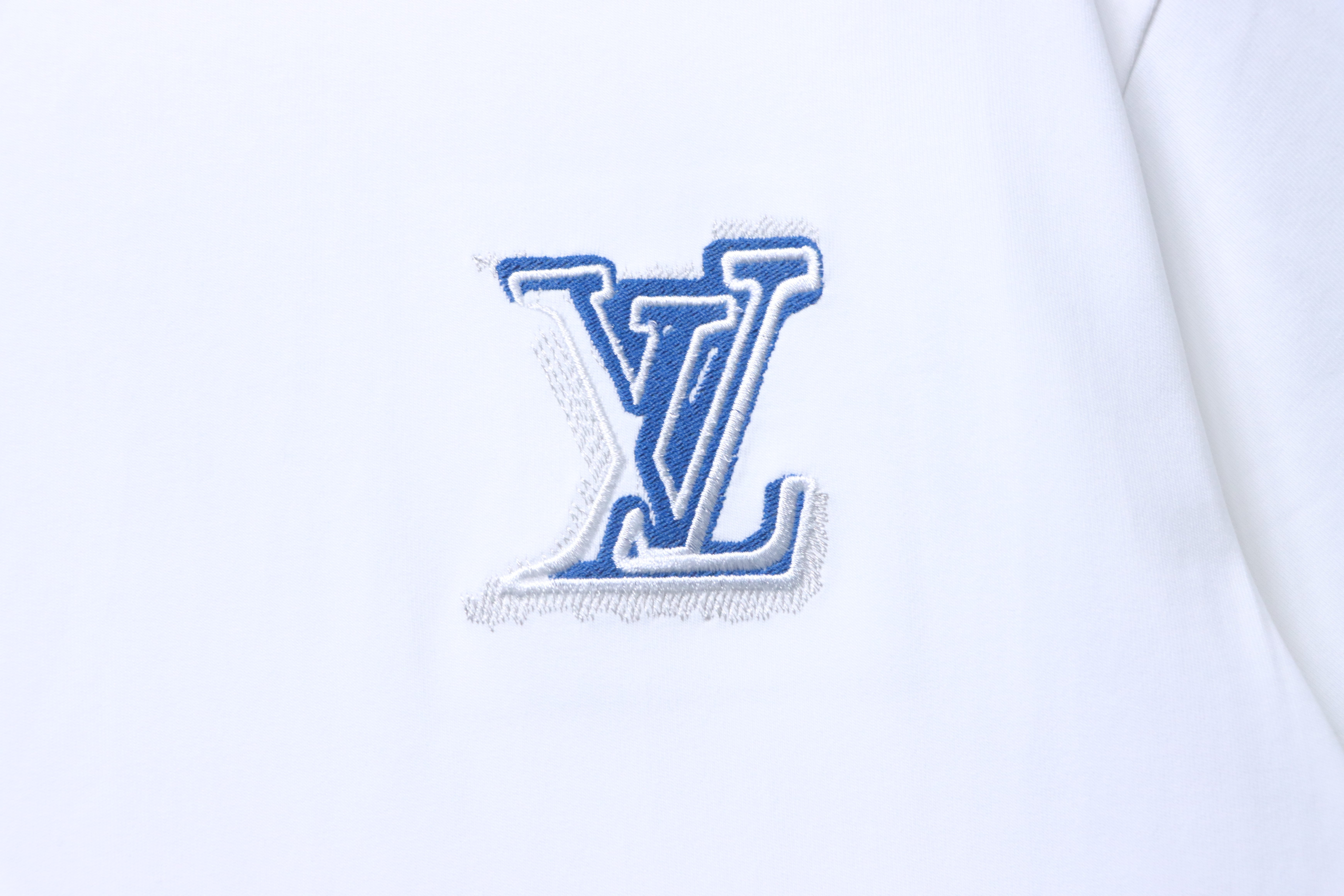LOUIS VUITTON 26SS Embroidery Chest Crew Neck Denim Logo Black Short Sleeve T-Shirt