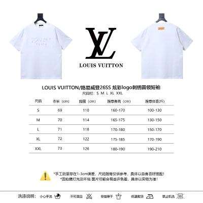LOUIS VUITTON 26SS Embroidery Crew Neck Logo Black Short Sleeve T-Shirt 02