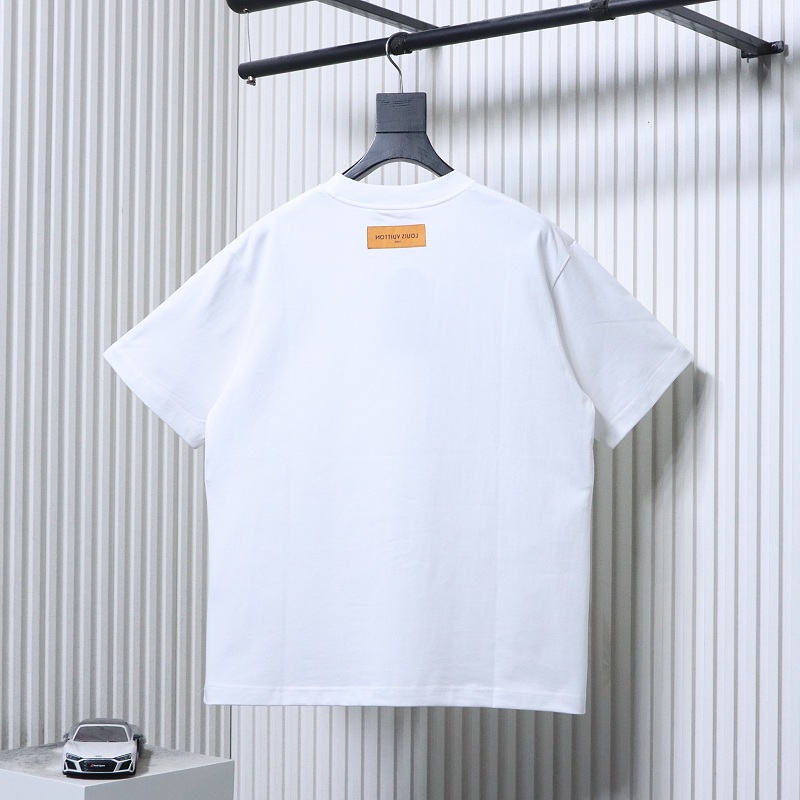 LOUIS VUITTON 26SS Embroidery Crew Neck Logo Black Short Sleeve T-Shirt