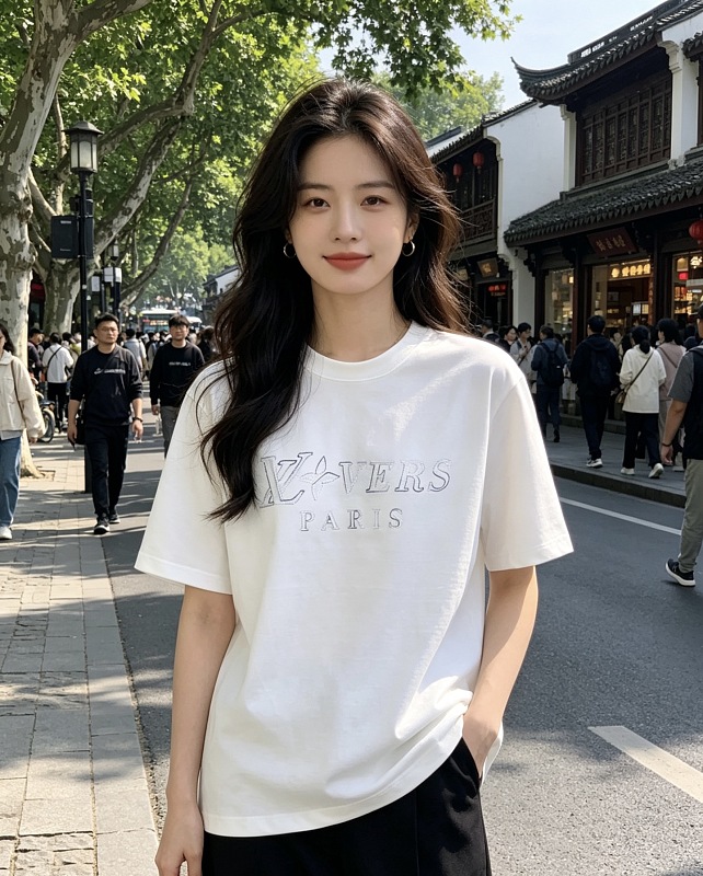 LOUIS VUITTON 26SS Embroidery Crew Neck Logo Black Short Sleeve T-Shirt