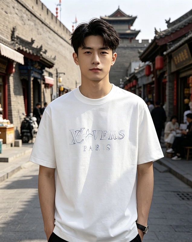 LOUIS VUITTON 26SS Embroidery Crew Neck Logo Black Short Sleeve T-Shirt