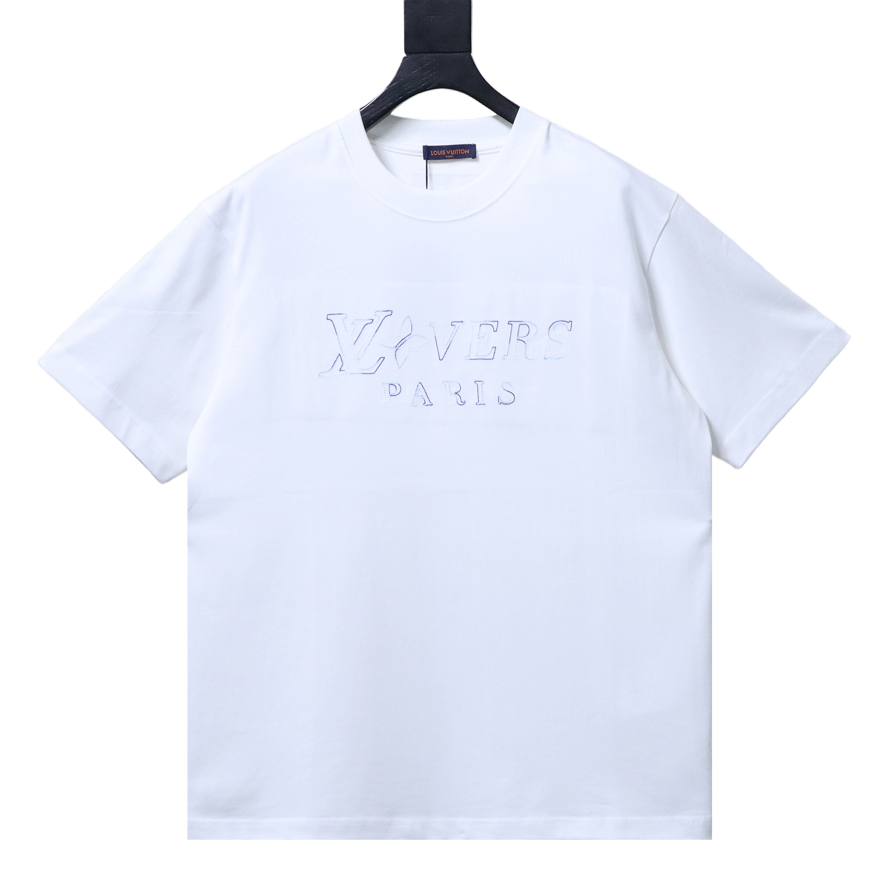 LOUIS VUITTON 26SS Embroidery Crew Neck Logo Black Short Sleeve T-Shirt