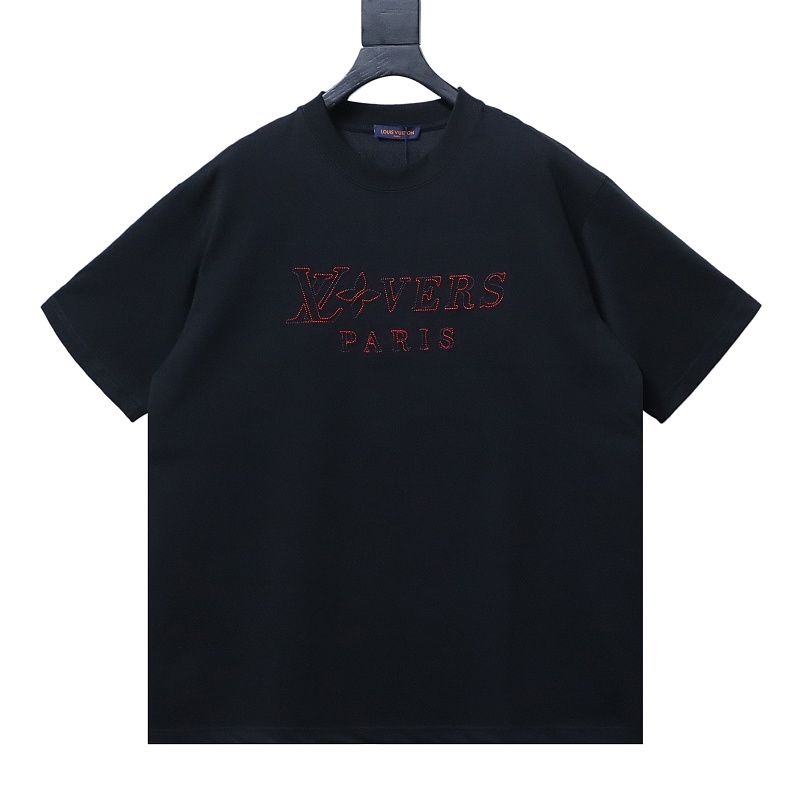 LOUIS VUITTON 26SS Embroidery Crew Neck Logo White Short Sleeve T-Shirt