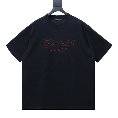 LOUIS VUITTON 26SS Embroidery Crew Neck Logo White Short Sleeve T-Shirt 01