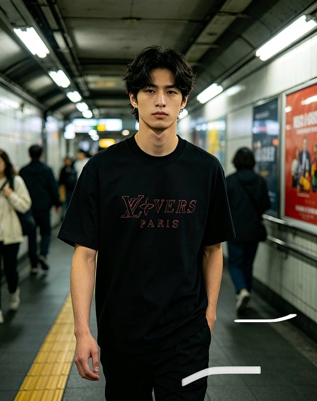 LOUIS VUITTON 26SS Embroidery Crew Neck Logo White Short Sleeve T-Shirt