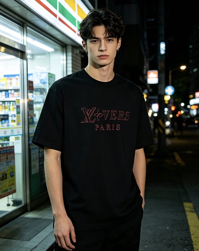 LOUIS VUITTON 26SS Embroidery Crew Neck Logo White Short Sleeve T-Shirt