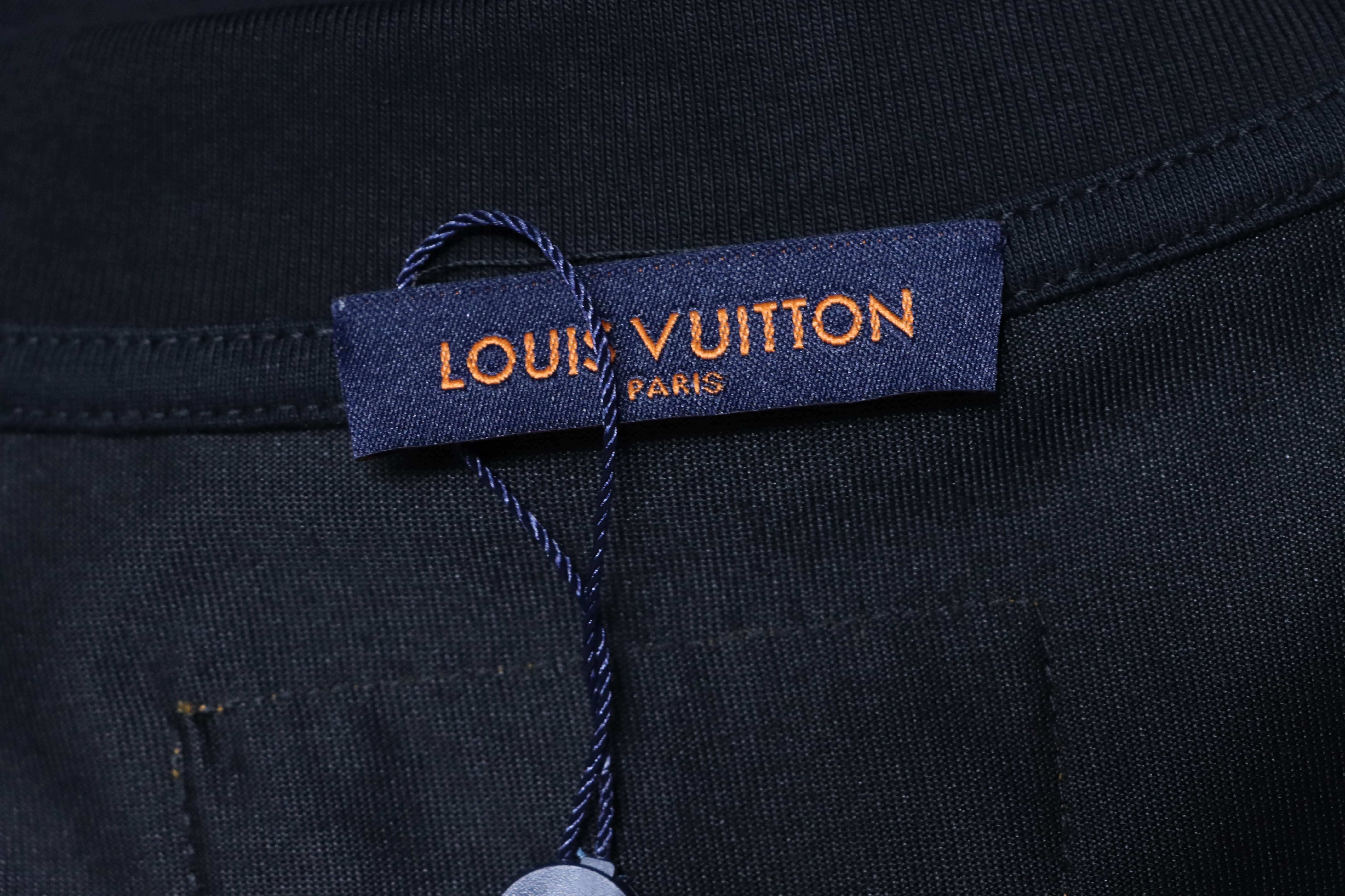 LOUIS VUITTON 26SS Embroidery Crew Neck Logo White Short Sleeve T-Shirt