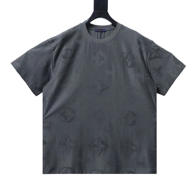 LOUIS VUITTON 26SS Full Monogram Jacquard Black Gray Short Sleeve T-Shirt 01