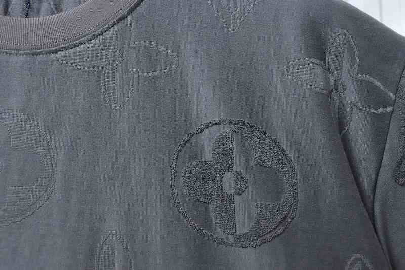 LOUIS VUITTON 26SS Full Monogram Jacquard Black Gray Short Sleeve T-Shirt