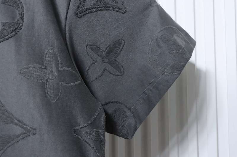 LOUIS VUITTON 26SS Full Monogram Jacquard Black Gray Short Sleeve T-Shirt