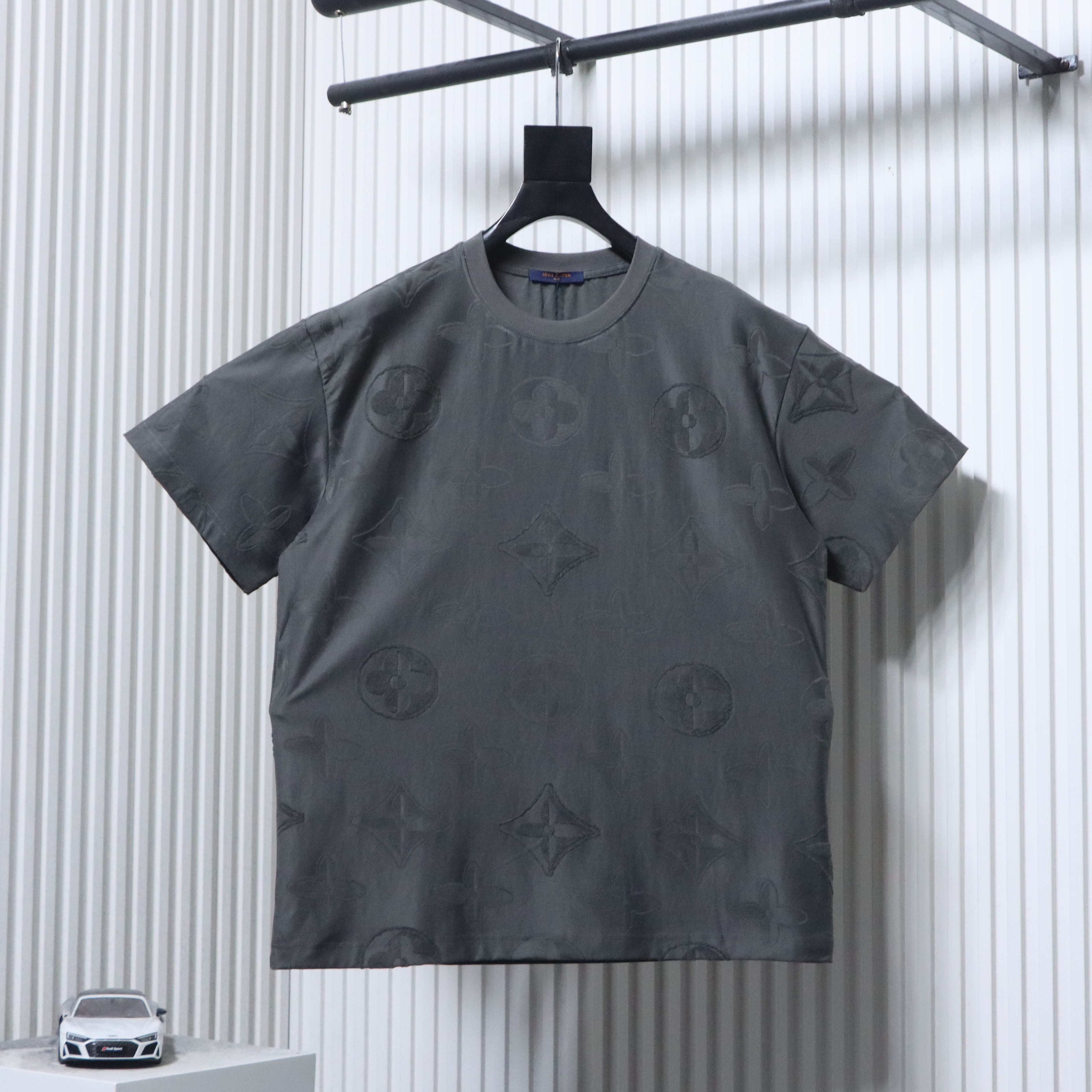 LOUIS VUITTON 26SS Full Monogram Jacquard Black Gray Short Sleeve T-Shirt