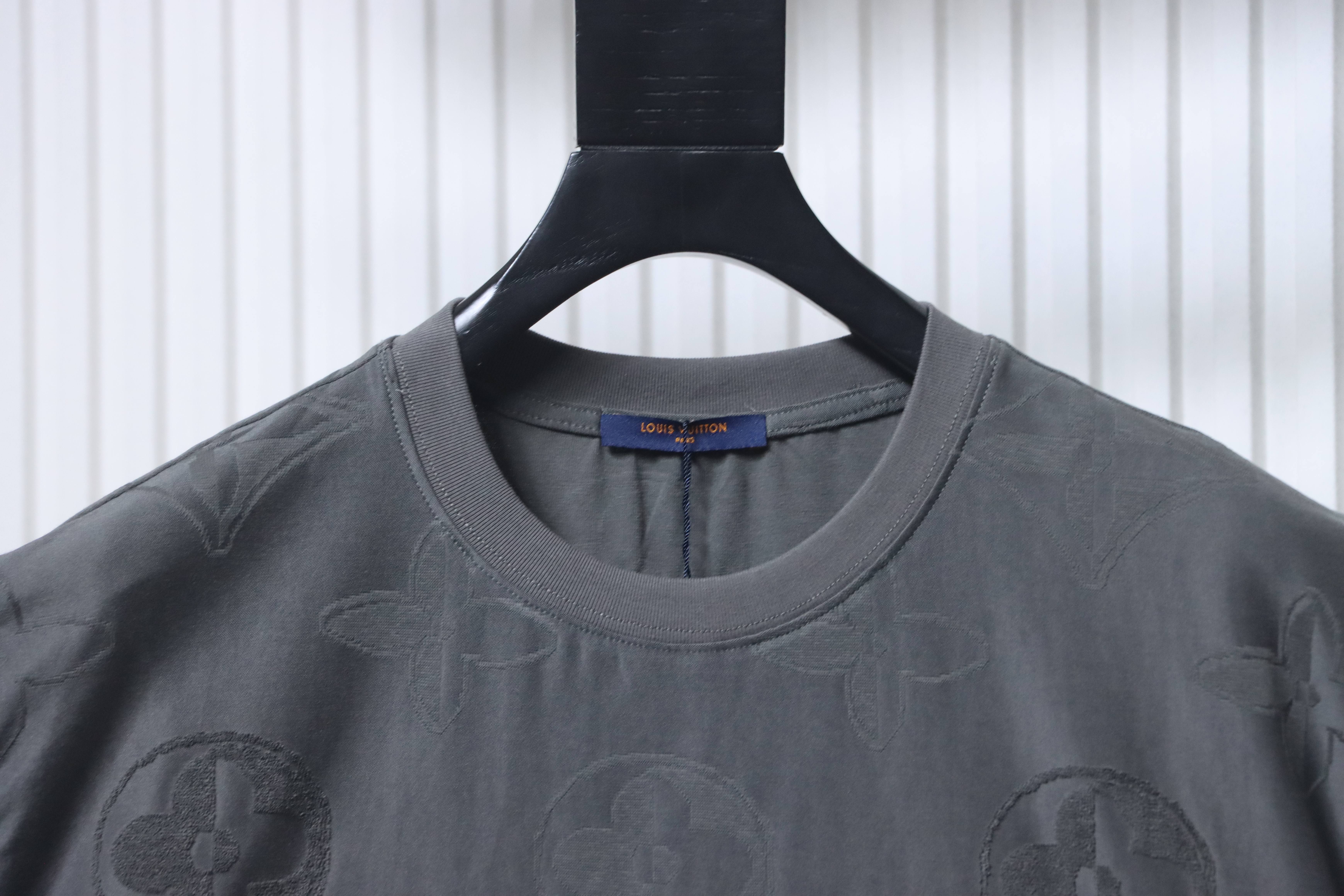 LOUIS VUITTON 26SS Full Monogram Jacquard Black Gray Short Sleeve T-Shirt