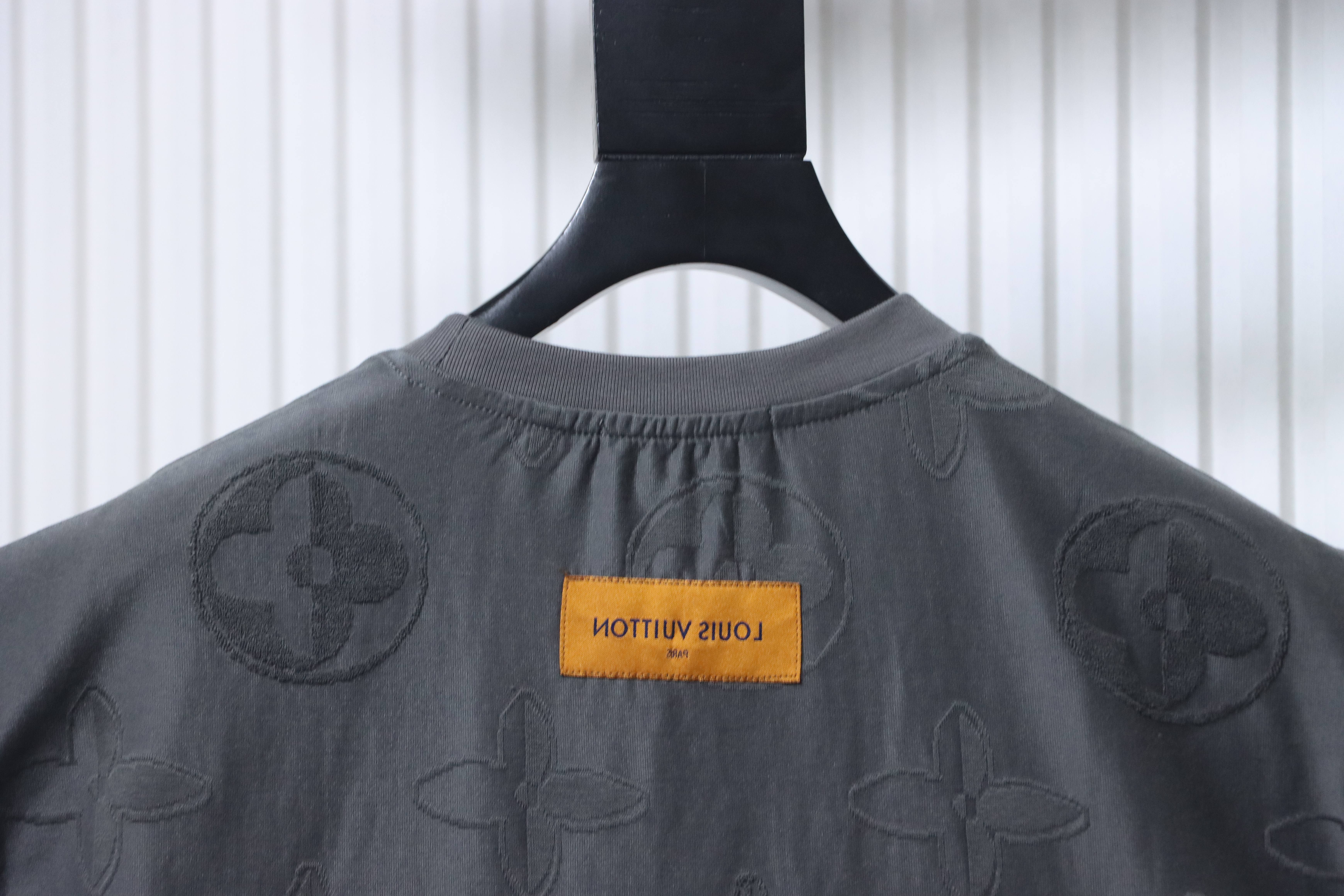 LOUIS VUITTON 26SS Full Monogram Jacquard Black Gray Short Sleeve T-Shirt