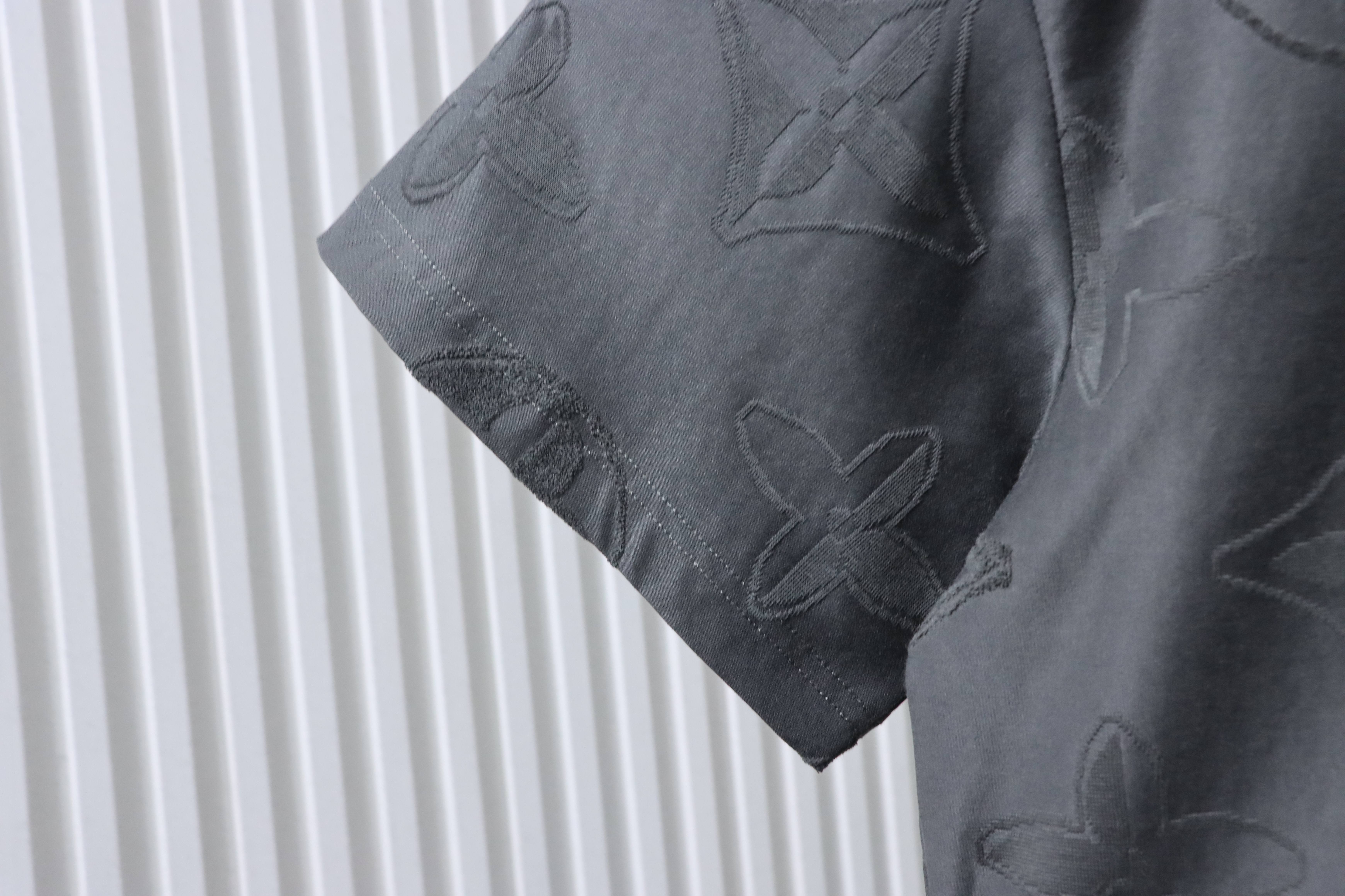 LOUIS VUITTON 26SS Full Monogram Jacquard Black Gray Short Sleeve T-Shirt