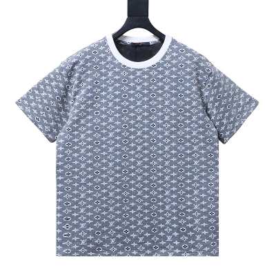 LOUIS VUITTON 26SS Full Monogram Jacquard Black White Short Sleeve T-Shirt 01