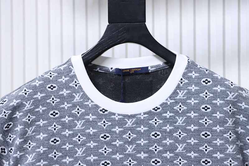 LOUIS VUITTON 26SS Full Monogram Jacquard Black White Short Sleeve T-Shirt