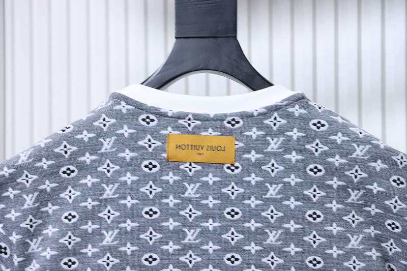 LOUIS VUITTON 26SS Full Monogram Jacquard Black White Short Sleeve T-Shirt