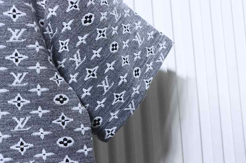 LOUIS VUITTON 26SS Full Monogram Jacquard Black White Short Sleeve T-Shirt