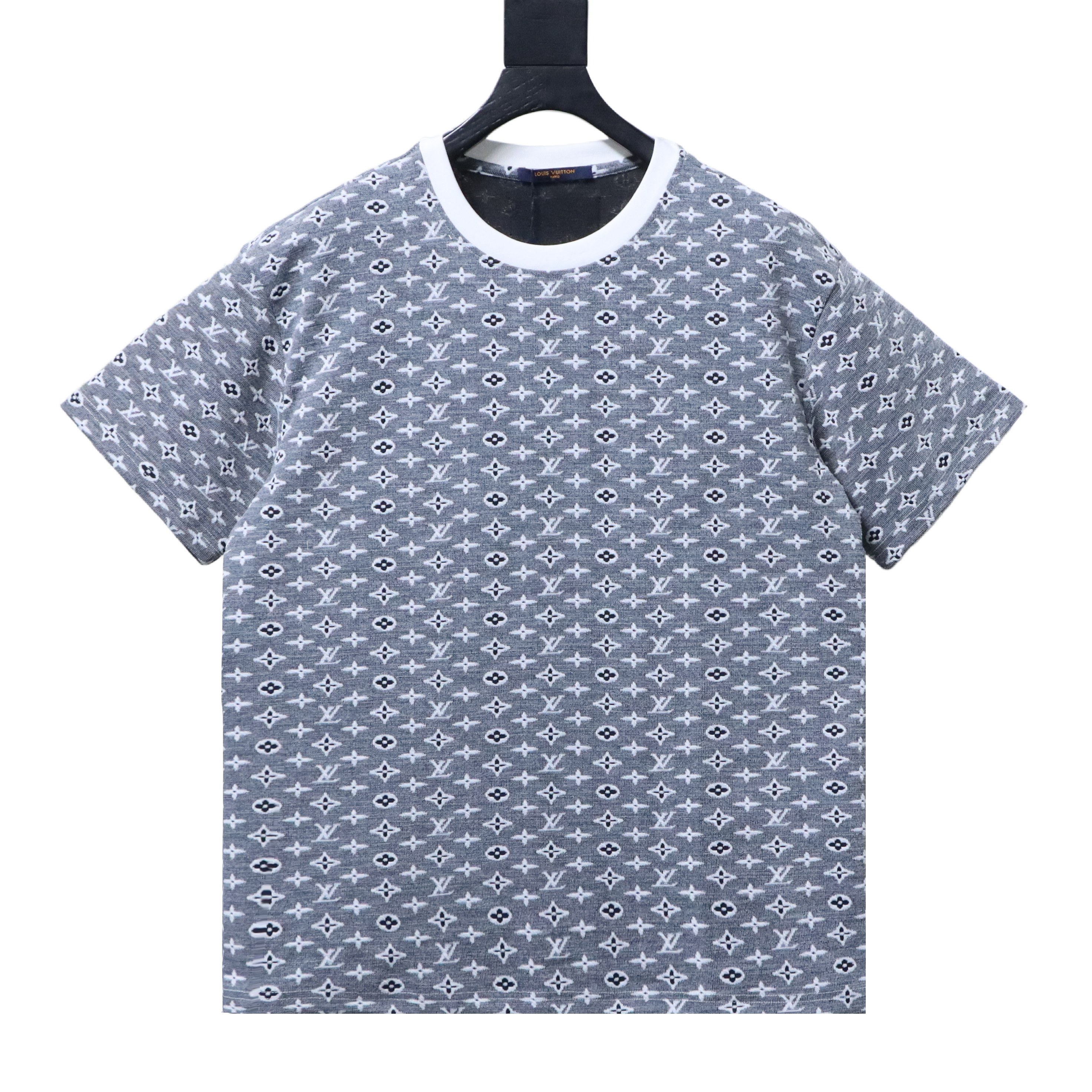 LOUIS VUITTON 26SS Full Monogram Jacquard Black White Short Sleeve T-Shirt