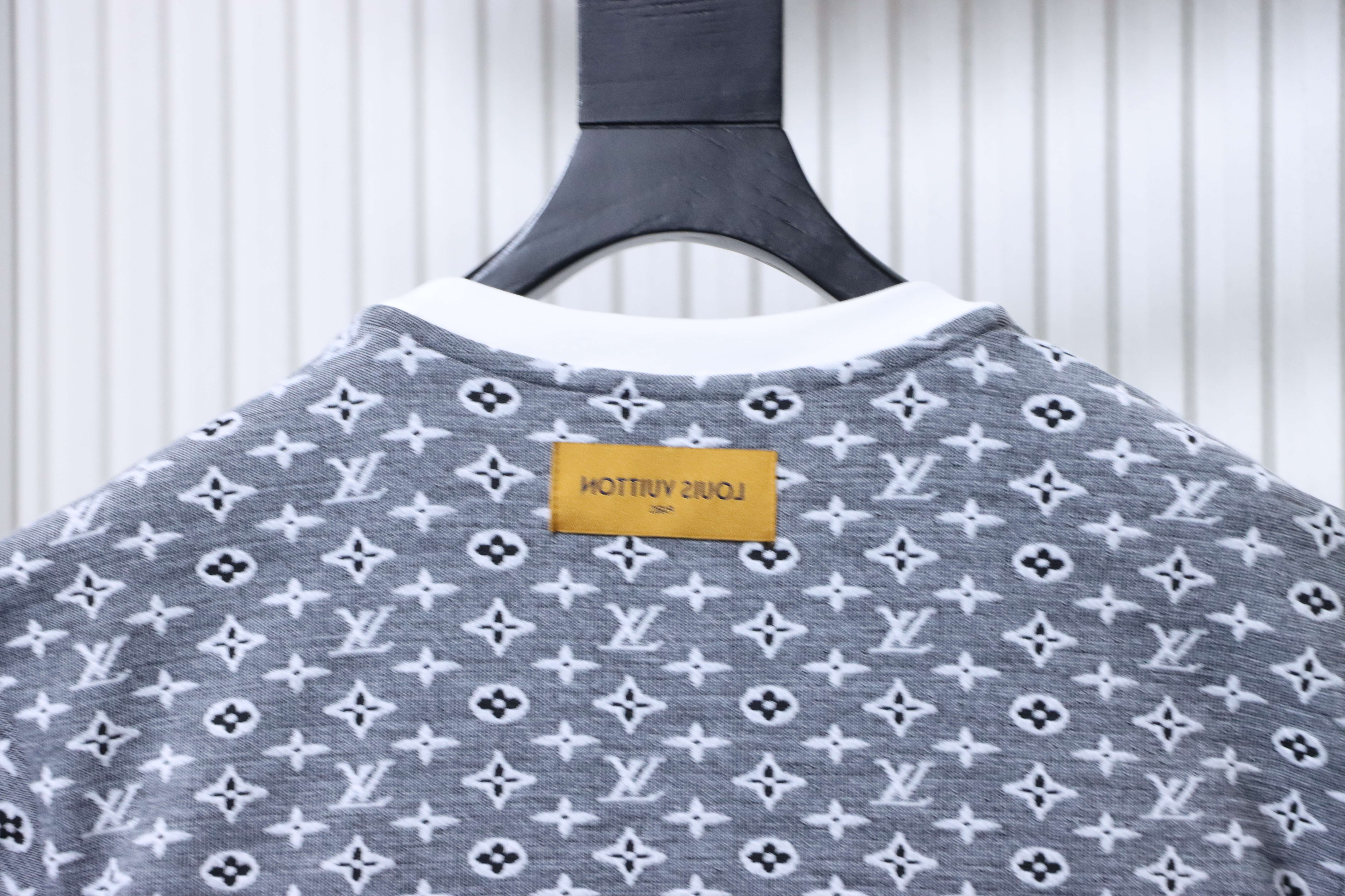 LOUIS VUITTON 26SS Full Monogram Jacquard Black White Short Sleeve T-Shirt