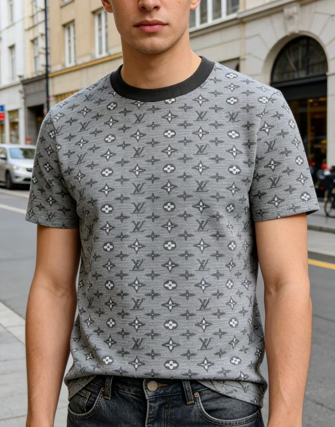 LOUIS VUITTON 26SS Full Monogram Jacquard Short Sleeve T-Shirt Style 2