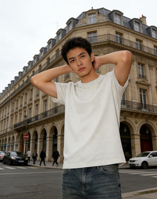 LOUIS VUITTON 26SS Full Monogram Jacquard Short Sleeve T-Shirt Style 4