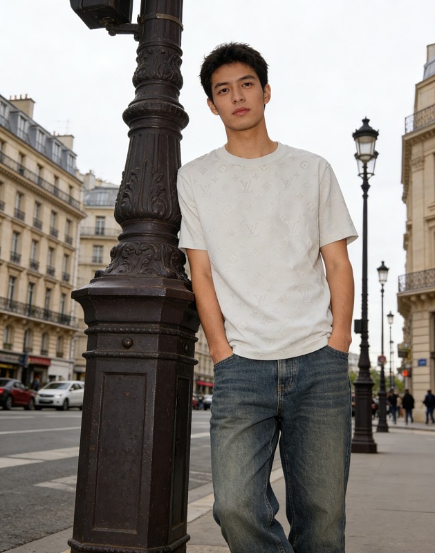 LOUIS VUITTON 26SS Full Monogram Jacquard Short Sleeve T-Shirt Style 4