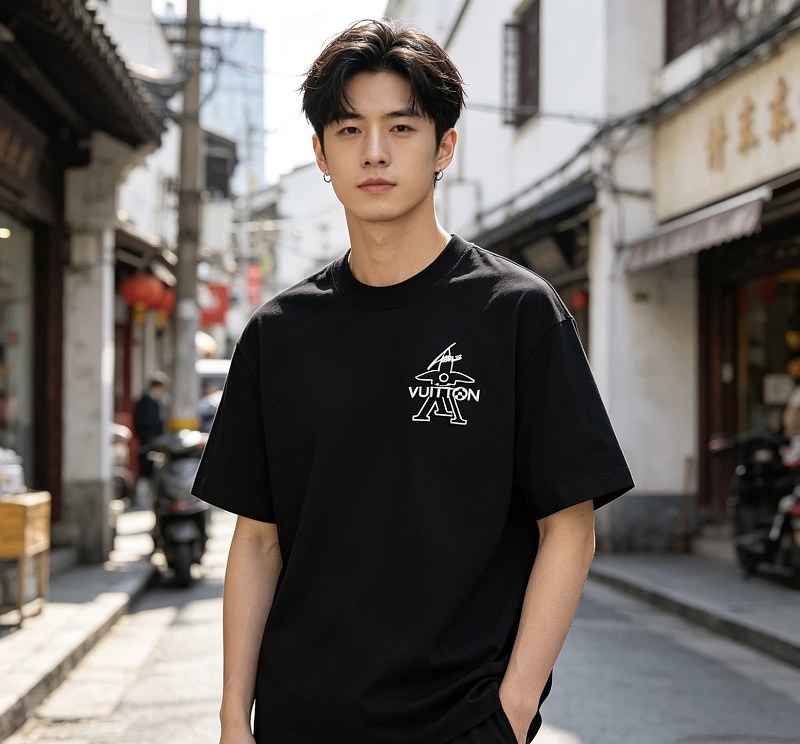 LOUIS VUITTON 26SS Graffiti Embroidery Crew Neck White Short Sleeve T-Shirt