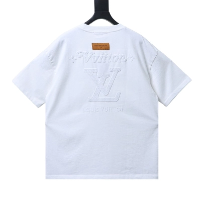 LOUIS VUITTON 26SS Letter Embroidery Black Short Sleeve T-Shirt 01