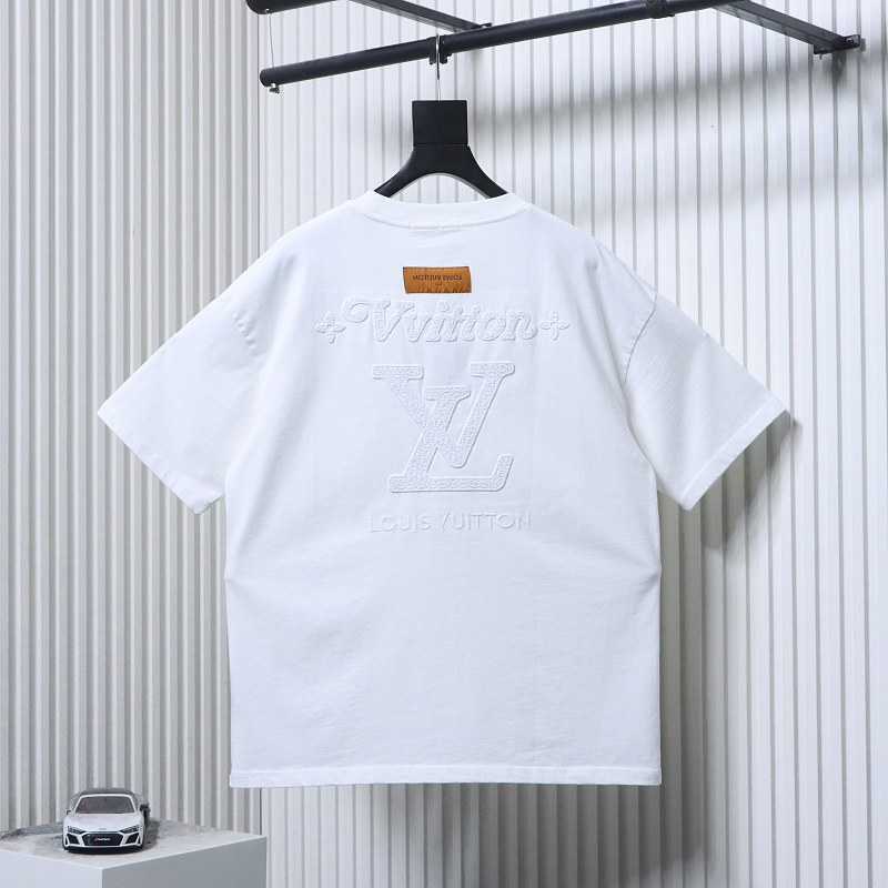 LOUIS VUITTON 26SS Letter Embroidery Black Short Sleeve T-Shirt