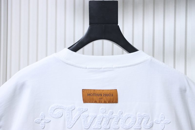 LOUIS VUITTON 26SS Letter Embroidery Black Short Sleeve T-Shirt
