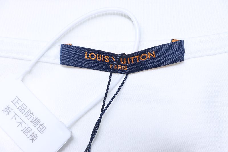 LOUIS VUITTON 26SS Letter Embroidery Black Short Sleeve T-Shirt