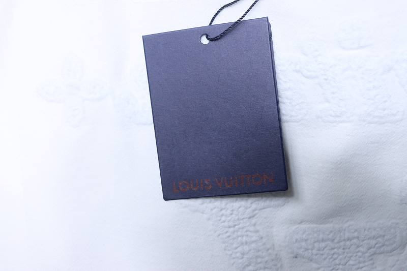 LOUIS VUITTON 26SS Letter Embroidery Black Short Sleeve T-Shirt