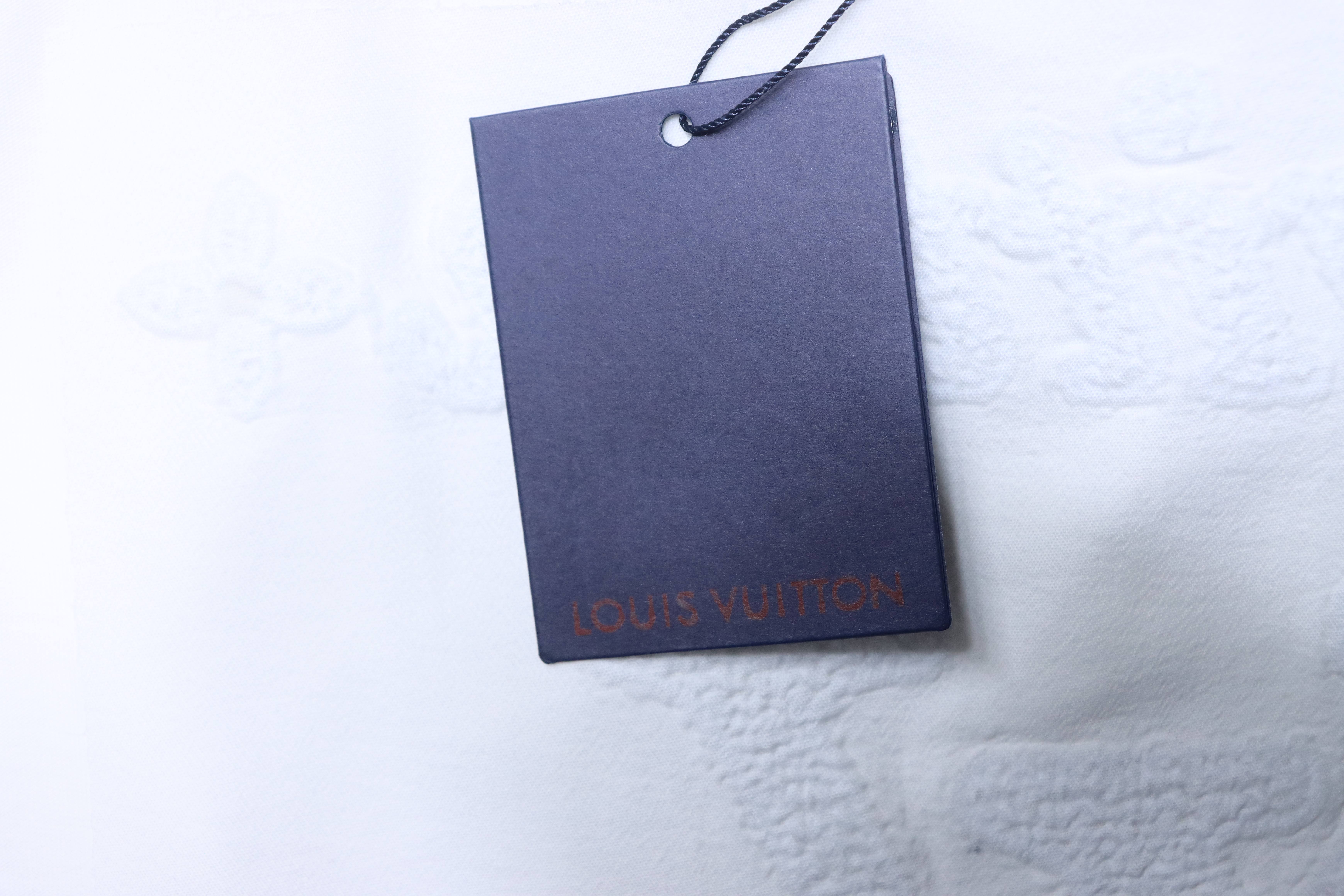 LOUIS VUITTON 26SS Letter Embroidery Black Short Sleeve T-Shirt