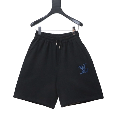 LOUIS VUITTON 26SS Letter Embroidery Logo White Blue Shorts 01