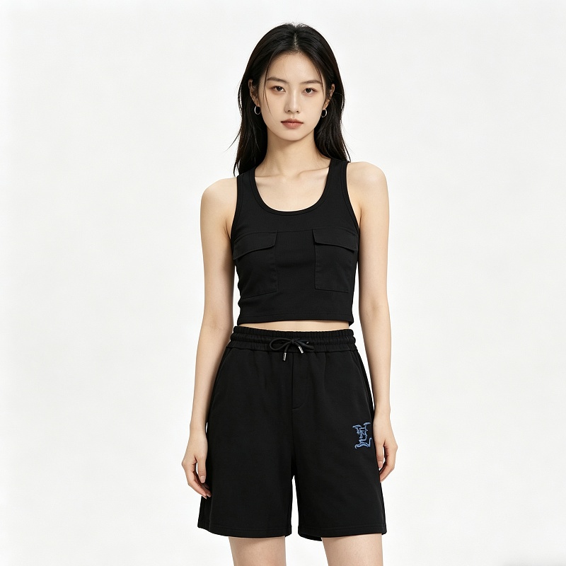 LOUIS VUITTON 26SS Letter Embroidery Logo White Blue Shorts